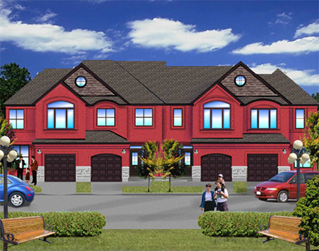 9 Powers EnClave Front Elevation.Unique Architectural renderings of Stittsville Ontario High end housing community development